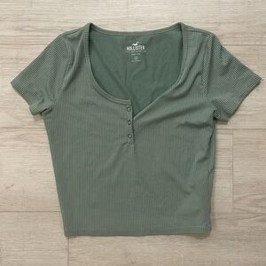 3-PACK HOLLISTER RIBBED SEAMLESS FABRIC SHORT SLEEVE HENLEY